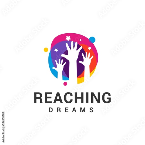 Reaching Dreams Logo Design Template. Dream star logo. Emblem, Colorful, Creative Symbol, Icon