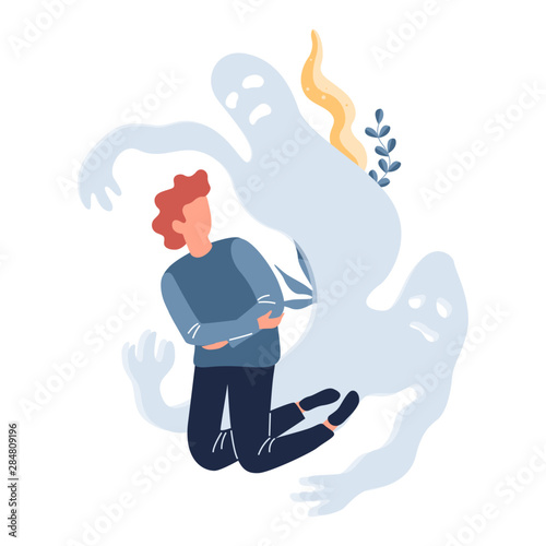 Man suffering from the irrational phobia