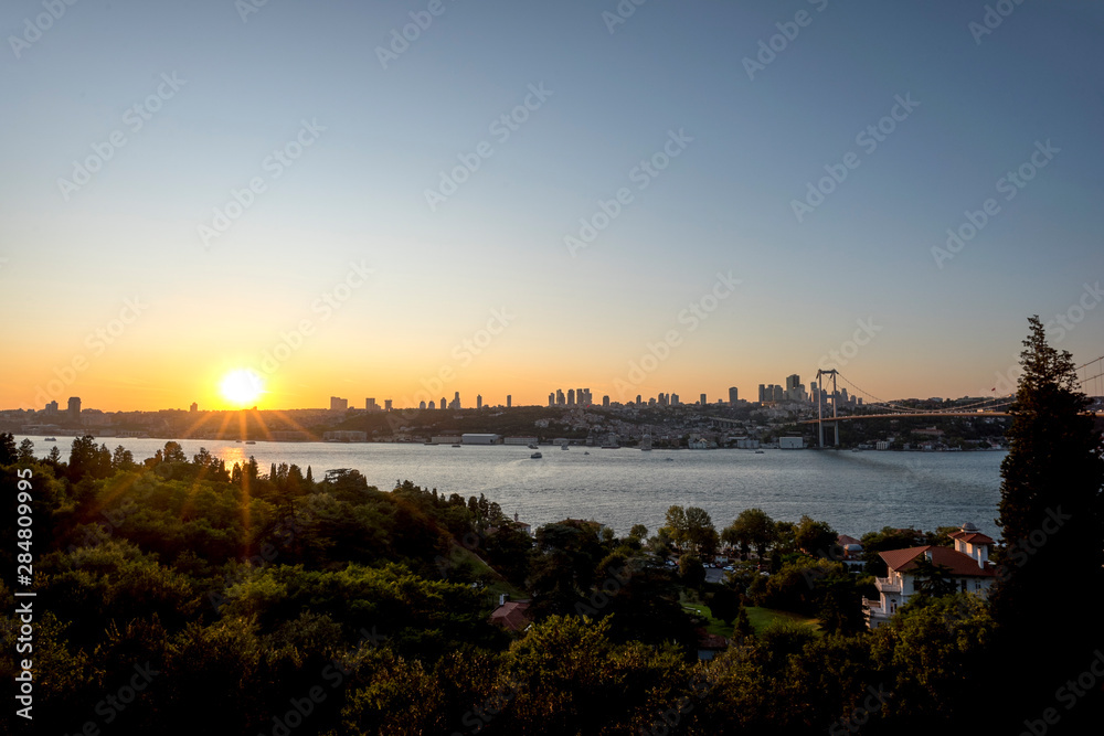 Istanbul bosphorus at sunset