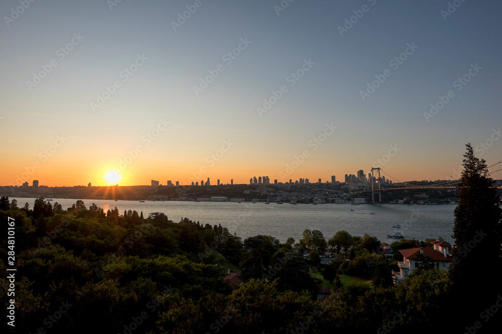 Istanbul bosphorus at sunset