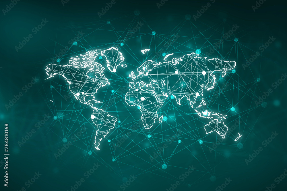2d illustration world map abstract background