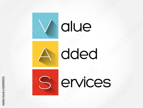 VAS - Value Added Services acronym, business concept background