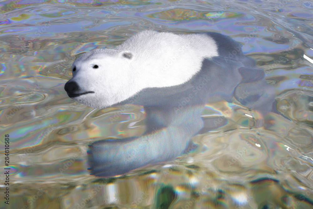 Naklejka premium Digital 3D Illustration of a Polar Bear