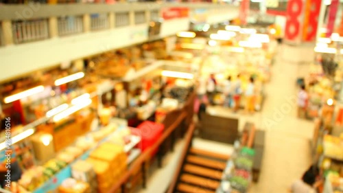 Wallpaper Mural Blurred  of people in Warorot  market  , Chiangmai Thailand Torontodigital.ca