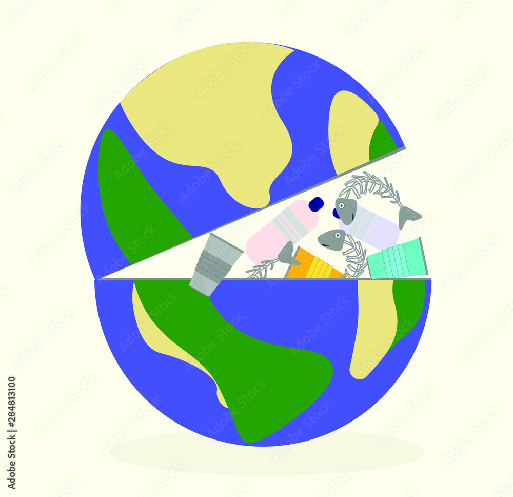 The problem of pollution of the planet.Logo