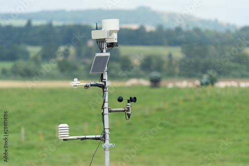 A small weather station on a farm.