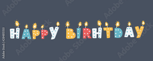 Candles happy birthday.