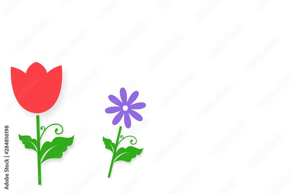 Naklejka premium Cartoon doodle flower illustration with cheerful colours for children