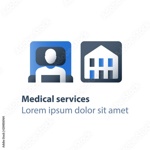 Stationary therapy, hospice services, inpatient attendance, palliation illness, medical care, hospital ward, rehabilitation center