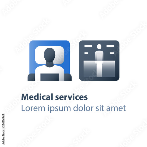Magnetic resonance imaging, x-ray procedure, annual fluorography,  medical services, health care check up, diagnosis and analysis