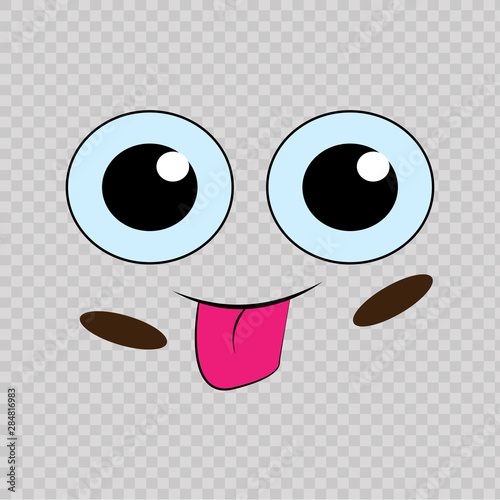 Cartoon smile  on transparent background. Vector