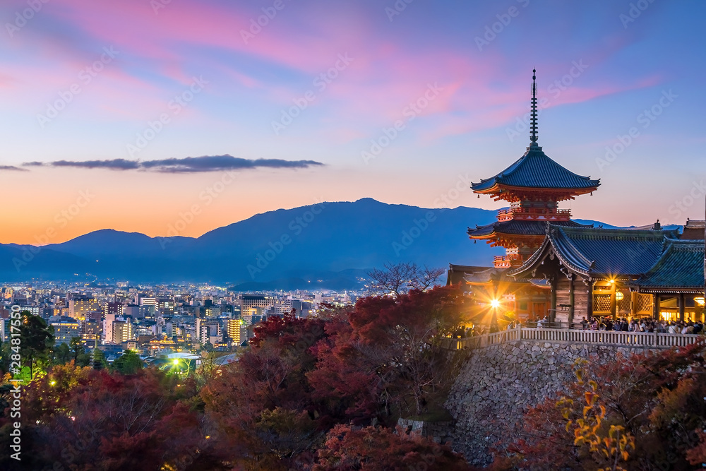 Autumn Color of Kyoto skyline and Kiyomizu-dera Temple in Kyoto Autumn Color of Kyoto skyline and Kiyomizu-dera Temple in Kyoto