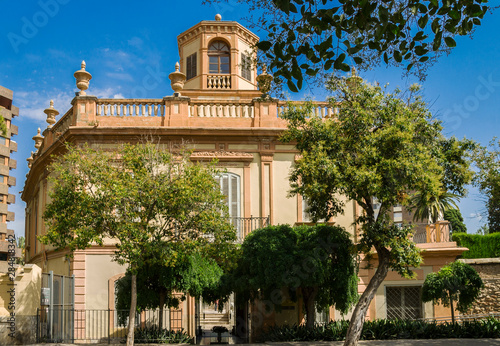 Valencia, Spain-07/20/2019:Monforte Garden - Jardines de Monforte. A neoclassic design full of statues, pools, fountains, walkways and rest areas.