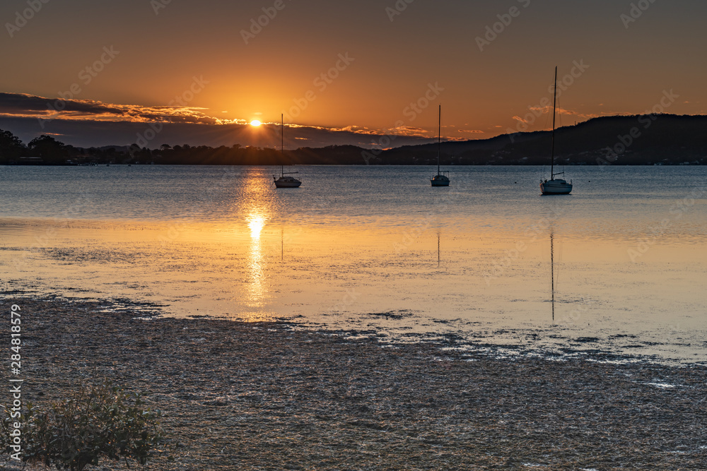 Sunrise and Low Clouds on the Bay