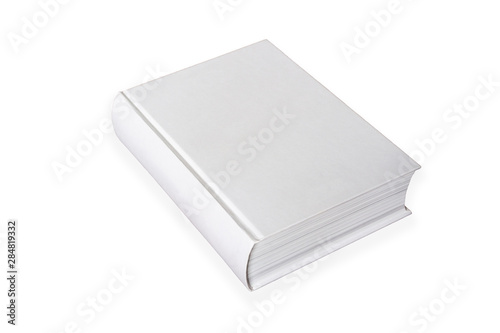 White hardcover book isolated on white background © wachiwit