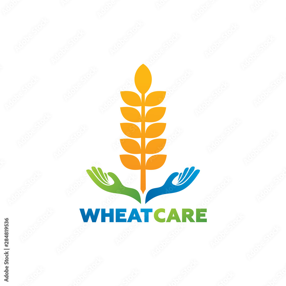 Wheat Care Logo Template Design Vector, Emblem, Design Concept, Creative Symbol, Icon