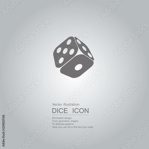 Vector drawn dice icon. The background is a gray gradient.