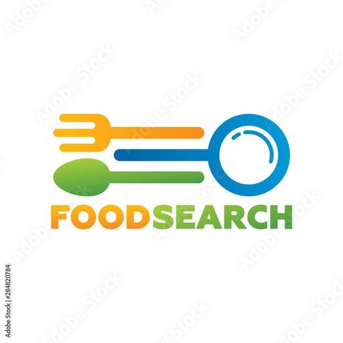 Food Search Logo Template Design Vector, Emblem, Design Concept, Creative Symbol, Icon