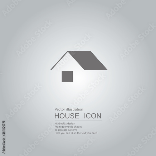 Vector drawn house icon. The background is a gray gradient.