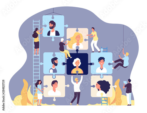 Employment agency concept. Online recruitment and job search, human resource and recruiting, vacancy advertising vector background. Illustration candidate and recruitment management