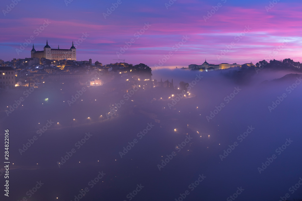 custom made wallpaper toronto digitalViews of the beautiful city of Toledo (Spain) bathed in fog