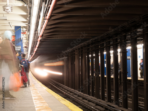 New York Underground Metro in move with light