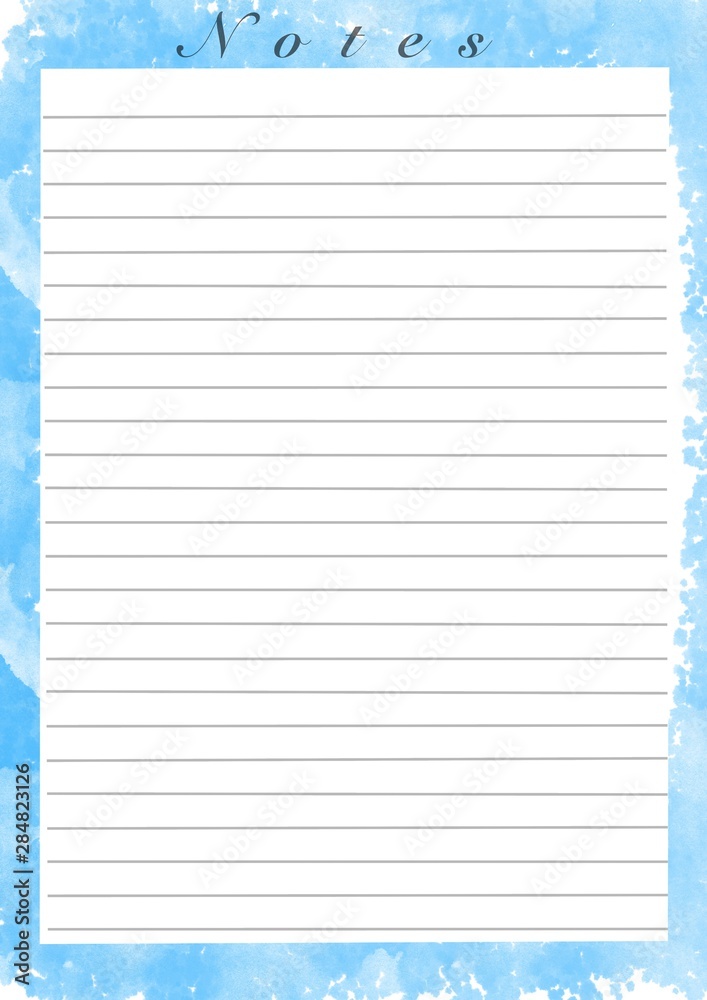 Printing paper note, optimal A4 size. Lined paper for notebook, diary ...
