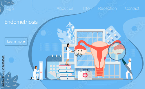 Tiny doctors examine uterus with magnifier to treat endometriosis