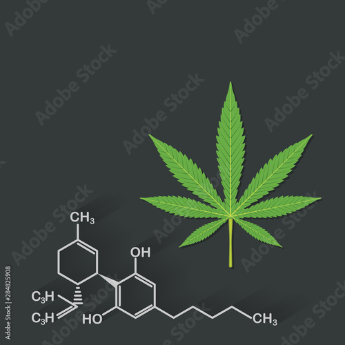 Cbd Background Design with Canabis Leave