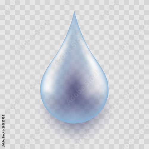 Tranparent Realistic Blue Water Drop