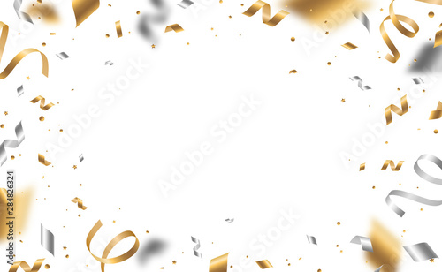 Canvas-taulu Golden and silver confetti