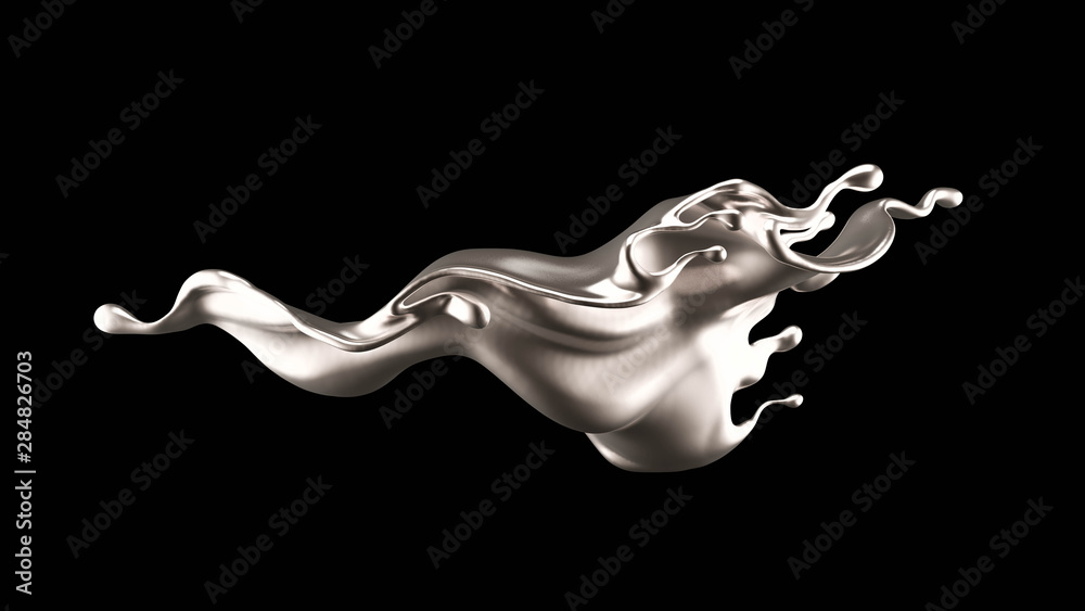 Splash of gold fluid. 3d illustration, 3d rendering. Splash of gold fluid. 3d illustration, 3d rendering.