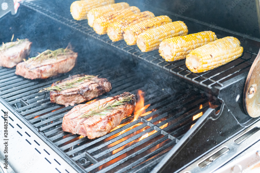 Grilling steak Grilling steak