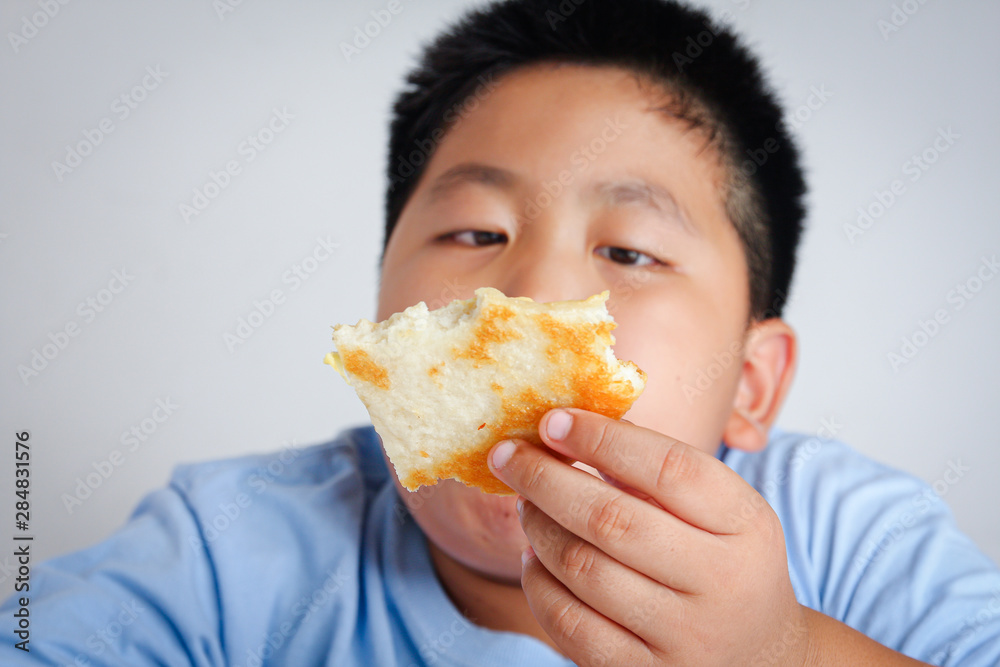 The Fat Boy Too much weight Eat pizza Stock Photo Adobe Stock