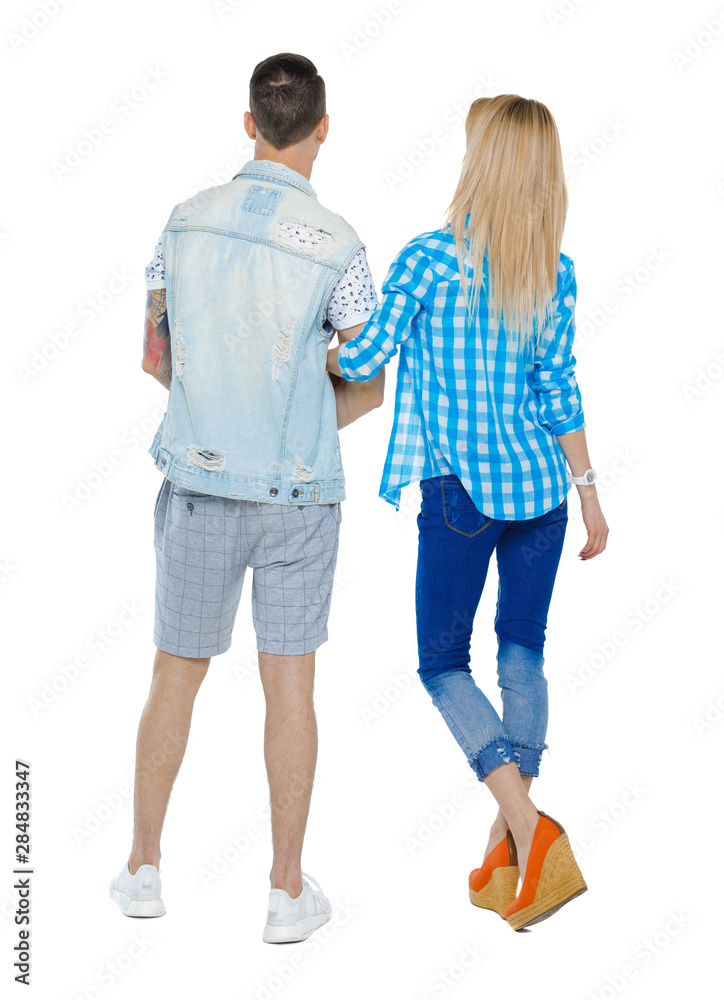 Back view of a stylish couple.
