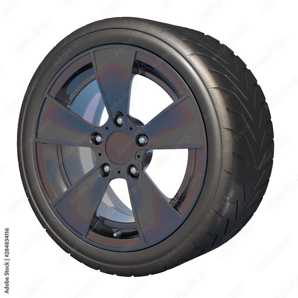 Obraz premium Slick wheels 3D render
