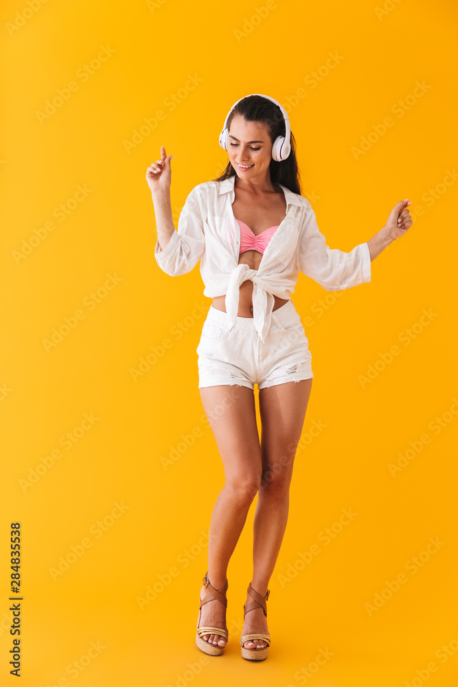 Attractive cheerful young girl Attractive cheerful young girl