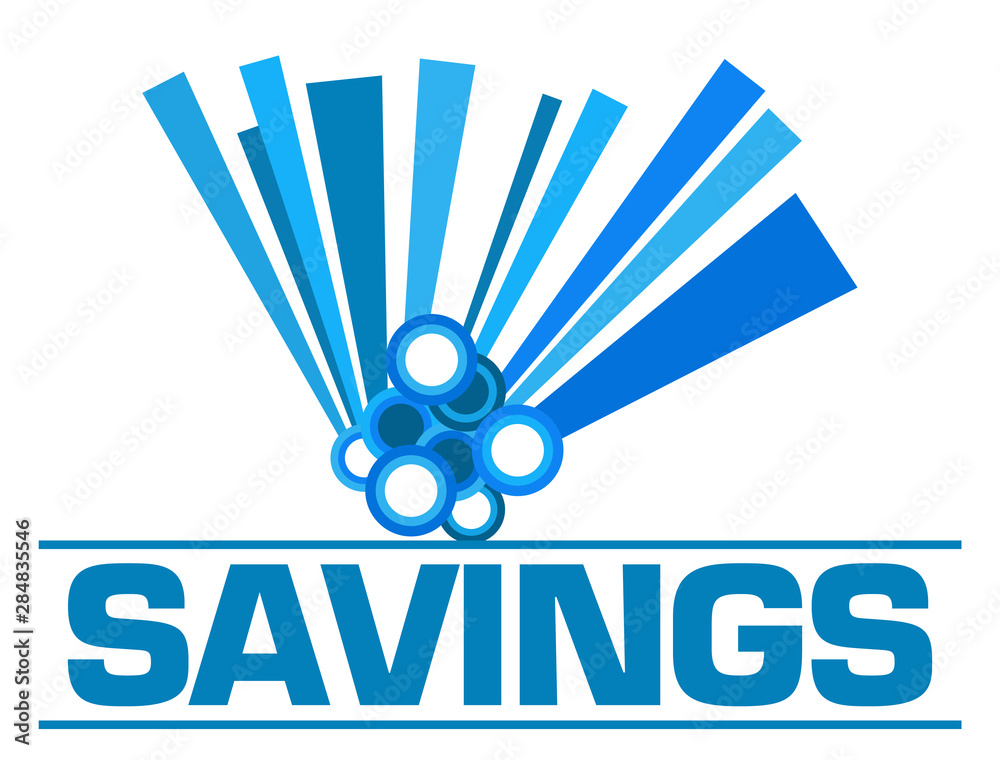 Savings Blue Graphical Element Text 