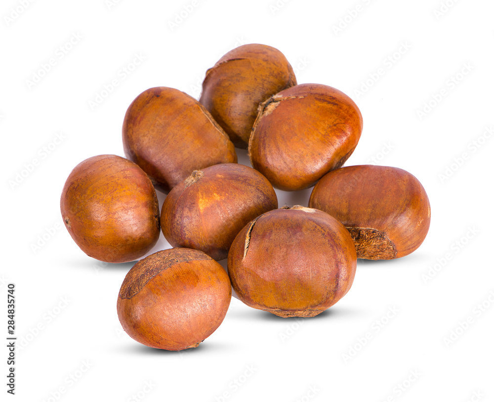Fresh chestnuts an isolated on white background Fresh chestnuts an isolated on white background