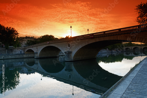 Louis Philippe bridge in Paris city