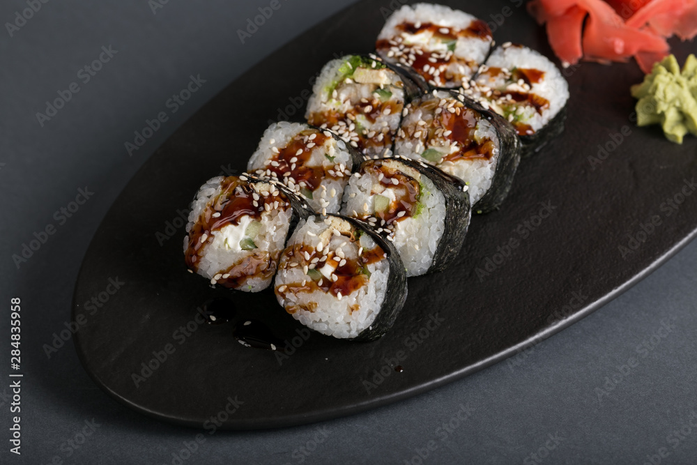 sushi on plate sushi on plate
