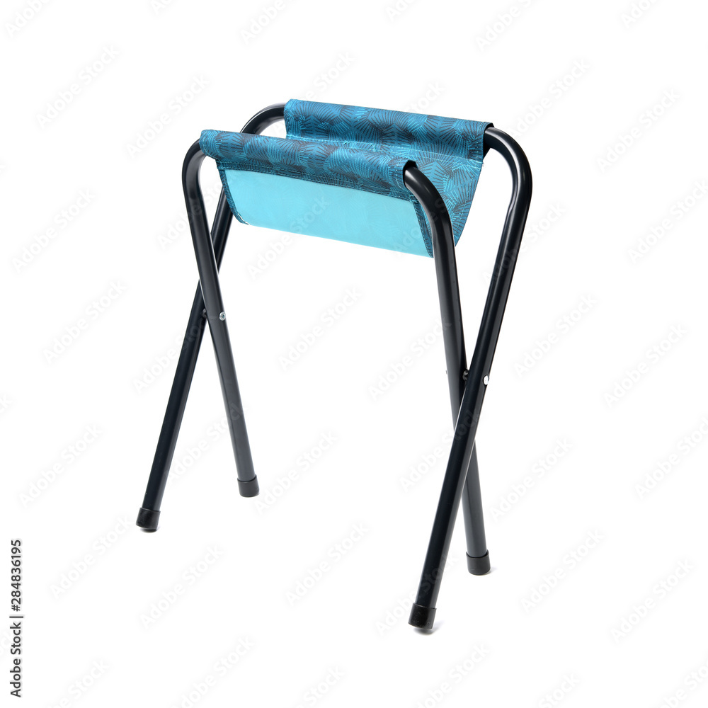 Folding camping stool on white background Folding camping stool on white background