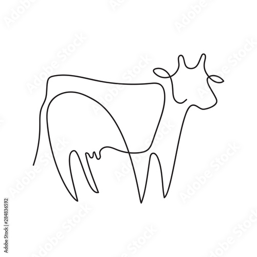 Farm animal. Vector graphics in a minimalistic style. Cattle.