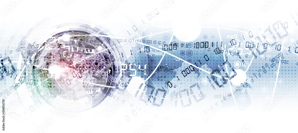 Obraz premium Technology data background, idea of global business solution