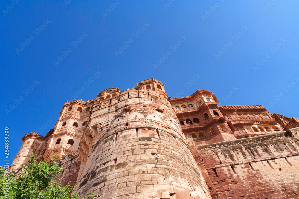 Jodhpur,India,9,2007; The blue city of Rajasthan,Mehrangarh Fort.