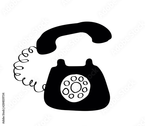 Retro telephone on a white background. Symbol. Vector illustration.