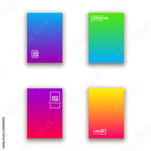 Social media duotone gradient background set. Social network stories soft colorful theme pack. Rainbow graphic display, wallpaper. Modern vibrant mobile app design. Blending bright duo colors template