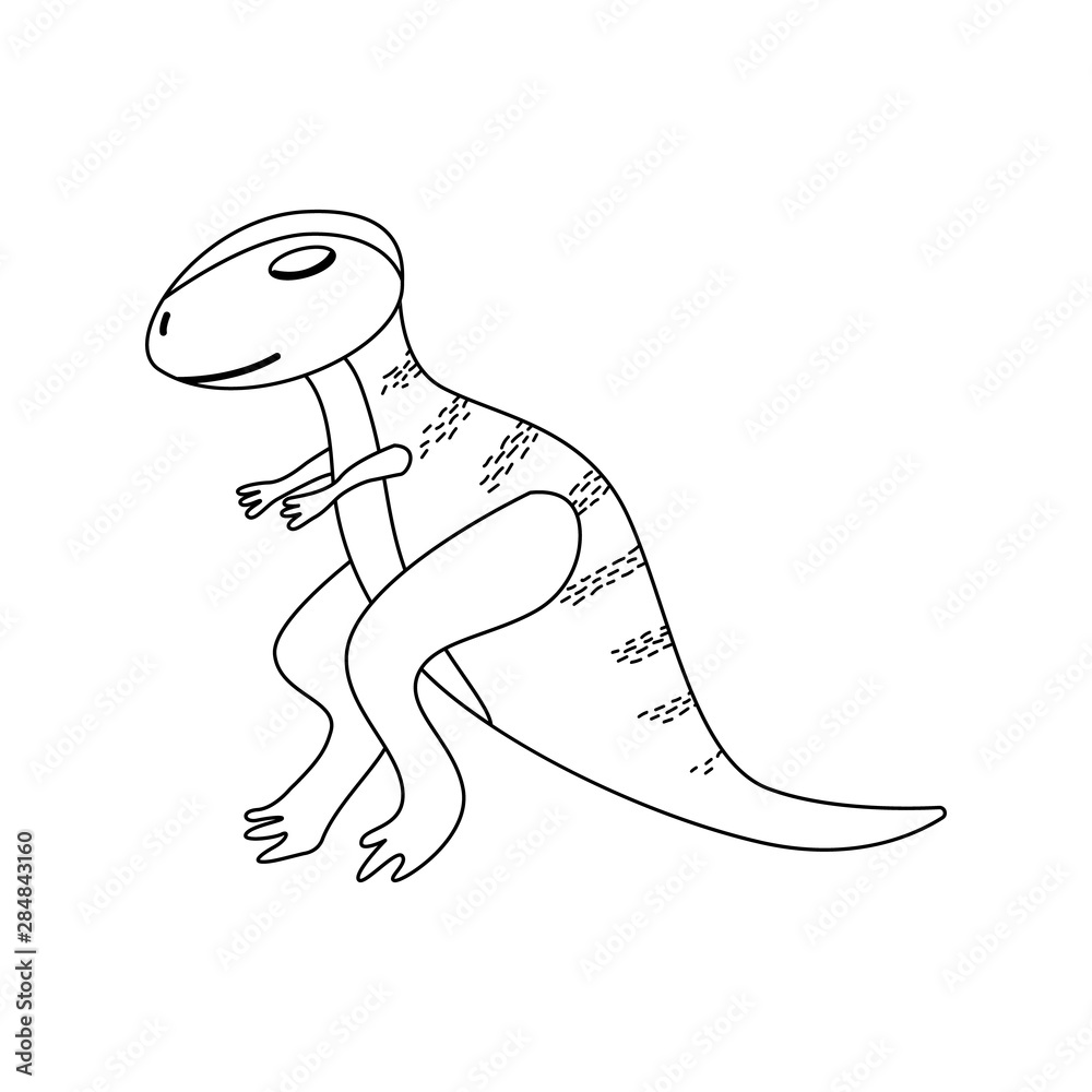 Wild dinosaur icon in doodle style