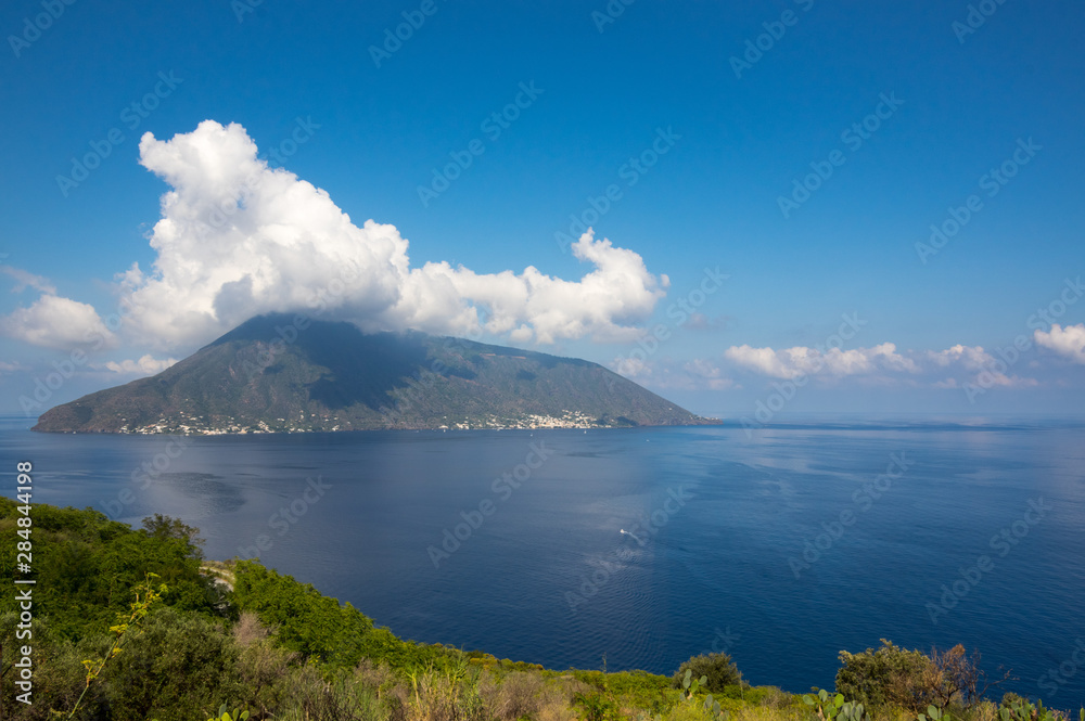 Naklejka premium stromboli volcano ,eolie island, Sicily, Italy, Europe