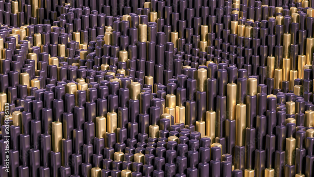 Fototapeta premium Technology geometry abstraction background. 3d illustration, 3d rendering.